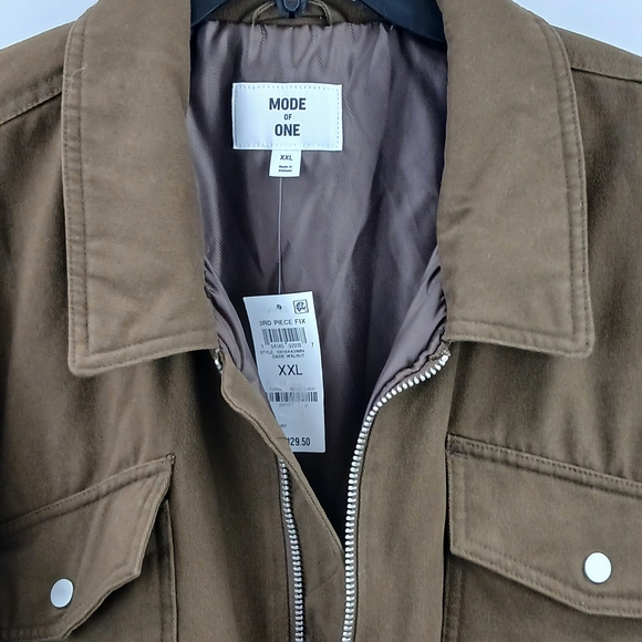 Mode of One Mens Multi Pocket Bomber Jacket in Dark Walnut XXL - Picture 6 of 11